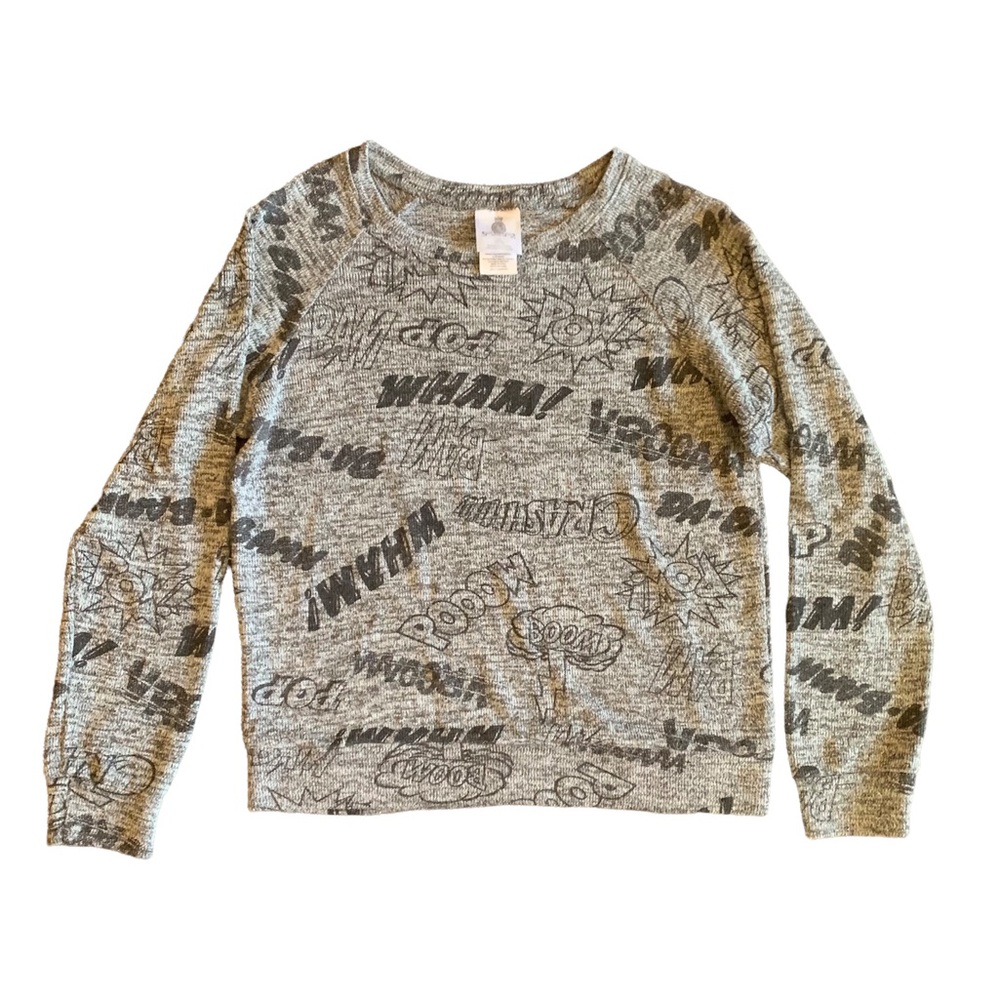 Jerry Leigh Grey Superhero Comics Lightweight Sweater
